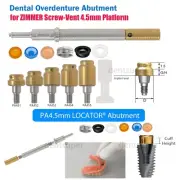 Dental for Zimmer Removable PA 4.5 Attachment Abutment Male Cap AH=1/2/3/4/5/6mm