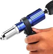 Rivet Gun Adapter for Electric Drill, Cordless Riveting Tool Kit Electric Riveter Power Hand Tool Fits for 3/32" 1/8" 5/32" 3/16" Rivets Nut