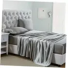 Silk Satin Sheets Size Satin Bed Sheet Set with Deep Pockets, Full Light Grey