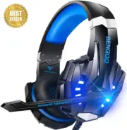 G9000 Stereo Gaming Headset for PS4 PC Xbox One PS5 Controller, with Mic (Blue)