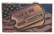 Pow & Mia Never Forgotten USA Dog Tags Motorcycle Hat Cap Lapel Pin M-788