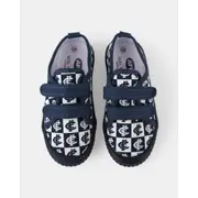 Carlton Blues Kids Walnut Canvas Shoes