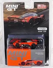 True Scale Miniatures Model Car Compatible with Aston Martin Valkyrie Maximum Orange 1/64 Diecast Model Car MGT00678