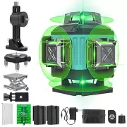 16 Lines Laser Level Self Leveling, 4x360° 4D Green Cross Line Lazer Level