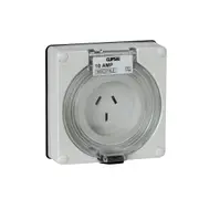 Clipsal 56 Series Outlet Socket Ip66 3 Pin 10A 250V Less Enclosure Grey - 56SO310LE-GY