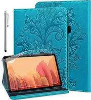 GLANDOTU Case for Apple iPad 9.7 Inch 2018/2017 (iPad 6th / 5th Generation) / iPad Air 2 / Air 1 with Screen Protector and Stylus - Auto Sleep/Wake Stand Function Flip PU Leather Cover Case (Blue)
