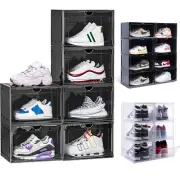 14" Magnetic Shoe Storage Box Drop Side Sneaker Case Stackable Container 1/2/4Pc
