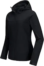 [CAMEL CROWN] Womens Fleece Lined Softshell Jacket Hooded Waterproof Windproof Lightweight Insulated Winbreaker Hiking Camping