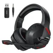 Wireless Gaming Headset with Microphone for PC PS4 PS5, 2.4G Wireless Bluetoo...
