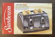 NEW SEALED BOX Sunbeam 4-Slice Wide Slot Toaster-Model #3911, Black