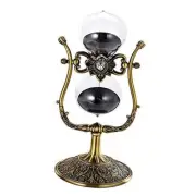 Vintage 60 Minute Hourglass Sand Timer, Large Brass Engraved Rotating Sand