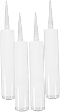 Gatuida 4Pcs Refillable Plastic Caulk Tubes for Sealant Use Durable Caulking Tubes Easy to Cut for Custom for Repairing Cracks and Joints