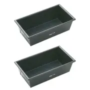 2x Mastercraft 21x11cm Heavy Base Non-Stick Box Sided Loaf/Bread Pan Baking BLK