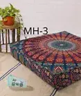 35" Indian Multi Peacock Mandala Square Floor Pillow Case Cushion Cover Dog Beds