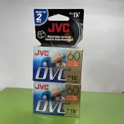 MINI DV TAPES - JVC DVC 60 60ME (2 Pack) Brand New Sealed UPC 0046838030871