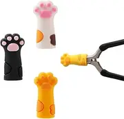 6 Pcs Silicone Cat Paw Cuticle Trimmer Nippers Tweezers Scissors Protective Sleeve Cute Protector Cover for Nail and Toenails Manicure Tools, 3 Colors