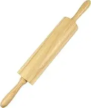 KITEISCAT Wooden Baking Pin - Non-Stick Dough Roller with Handles - 17 Inches for Pizza & More
