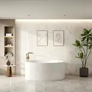 1400*1400*580mm MER Cole Gloss White Acrylic Round Freestanding Baths