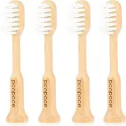 PONPACE Bamboo Electric Toothbrush Replacement Heads Compatible with Gleem, with Extra Soft Plant-Based Bristle for Sensitive Teeth (Waved Extra Soft Bristle)