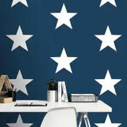 World of Wallpaper Star Wallpaper White/Navy