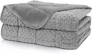 TARODEA Weighted Blanket Twin 6.8kg for Adult(120cm x 180cm,Grey) Breathable Soft Minky Weighted Throw Blanket for All Season,Heavy Blanket with Premium Glass Beads