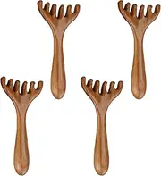 4 Pieces Handheld Scalp Massager, Six Claw Scalp Massage Comb, Multipurpose Meridian Hair Comb for Women Men, Ergonomic Head Scalp Massager, Reusable Hair Comb for Stress Relief