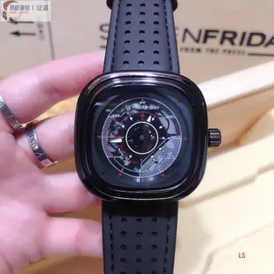高端 SevenFriday-七個星期五空氣動力學得翼標誌男款手錶金屬盤形牛皮錶帶男錶休閒手錶腕錶生活