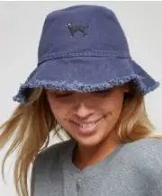 The Black Dog Adult Frayed Floppy Hat In Light Indigo. New With Tags.