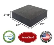 FoamRush 20" x 25" Charcoal High Density Upholstery Foam Wheelchair Cushion USA