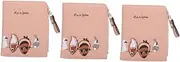 [SAFIGLE] Pcs Fashionable Pu Leather Wallet for Women Cute Animal Design Wallet Id Card Holder Short Coin Pouch