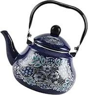Generic Enamel Teapot, Enamel Teapot, Sturdy Multifunctional with Handle, Coffee Pot, Floral Enamel Pot for Party, Home, Kitchen, Beer, 2.0L