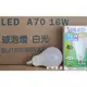 電精靈 16W 球泡燈 LED 白光燈泡 E27燈頭