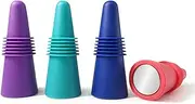 [Aipker] Wine Stoppers,Wine Bottle Stopper,Reusable Wine Bottle Stoppers,4 Pack Multicolor Silicone Wine Stopper for Glass Bottles