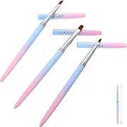 FRCOLOR 3pcs Nail Art Drawing Brush Easy to Use Nail Painting Pens for Home Salon Designs Includes Flat and Brush for DIY Creativity