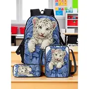 Kid's Boys Girls' Backpack School Bag Bookbag School Backpack Bookbag School Outdoor Daily Cat Dog Oxford Cloth Large Capacity Lightweight Zipper Yellow Blue L