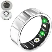 Thafikzi Smart Ring for Men Women with Sleep/Heart Rate/Blood Oxygen Monitor, Pedometer, No Subscription Fee,IP68 Waterproof Fitness Tracker for iPhone &Android (Silver, 12)