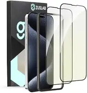 [2 Pack] ZUSLAB Screen Protector for iPhone 15 Pro Anti-Blue Light Tempered Glass Eye Protection with Installation Alignment Frame for Apple (2023)