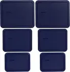 Pyrex (2) 7212-PC (2) 7211-PC (2) 7210-PC Dark Blue Rectangle Plastic Storage...