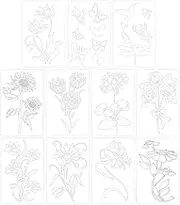 Flower Painting Template - Flower Stencils for Crafts,Floral Templates Artists' Drawing & Lettering Aids for Adults Kids Furniture Walls