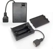 Jstincal 2 Pack 3AA Battery Box, 3 AA Battery Holder with USB Cable, USB Batt...