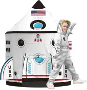 Kids Spaceship Tent and Astronaut Costume 5 Piece Set Rocket Ship Outer Space