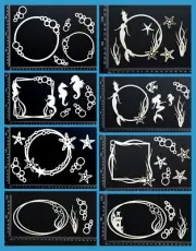 White Chipboard Embellishments - Beach & Nautical - Frames