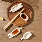 Cat Seasoning Plate Ceramic Chopsticks Holder Chopsticks Spoon Rack Ketchup