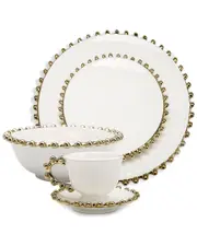Alice Pazkus Dinner Set Beaded Border 4 Piece