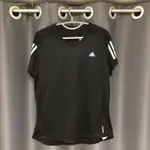 [全新] ADIDAS 黑色輕薄運動短袖 有涼爽網布 L女