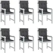 Generic Lowback Chair Cushions 6 pcs Melange Anthracite 100x50x4 cm Fabric