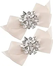 [FRCOLOR] 2 Pcs Elegant Rhinestone Bow Shoe Clips Bridal High Heels Sparkle Accessories for Women Wedding Shoe Decorations Portable and Lightweight Charm for Glamorous Footwear