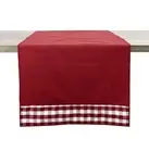 Handmade Red Checked Border Table Runner – Available in 2 Sizes
