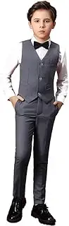 Boihedy Boys Suit Kids Formal Wedding Tuxedo Dress Suits for Teen Boys Vest and Pants Set