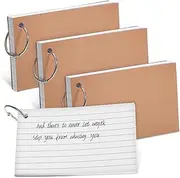 Gadpiparty 4Pcs Lined Flashcards with Ring for Students Versatile Note Cards for Studying Journaling and Vocabulary Building Pages Per Book Easy Access and Compact Design